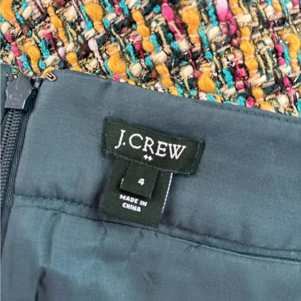 J.Crew multicolor tweed mini skirt with front zip pockets size 4_4